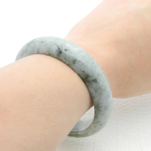 VTG Natural Green Aventurine Stone Polished Bangle - Picture 4 of 4